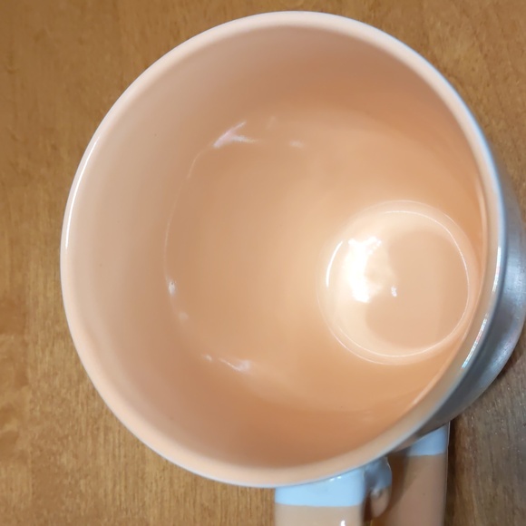 Peach and white Plant pun latte mug - Picture 4 of 5